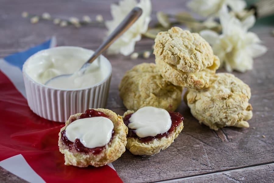Slimming World Scone Recipe with Clotted Cream - a photograph of the results!